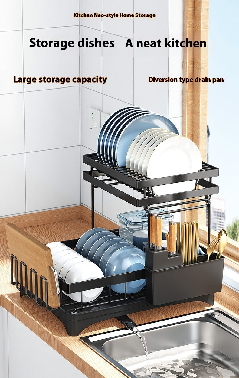 Kitchen Dish Drying and Storage Rack