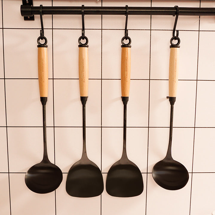 Household Kitchen Wooden Handle Cooking Utensil Set