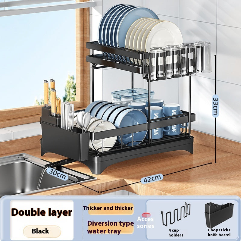 Kitchen Dish Drying and Storage Rack