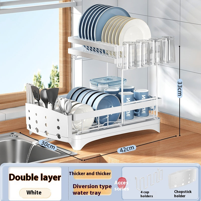 Kitchen Dish Drying and Storage Rack