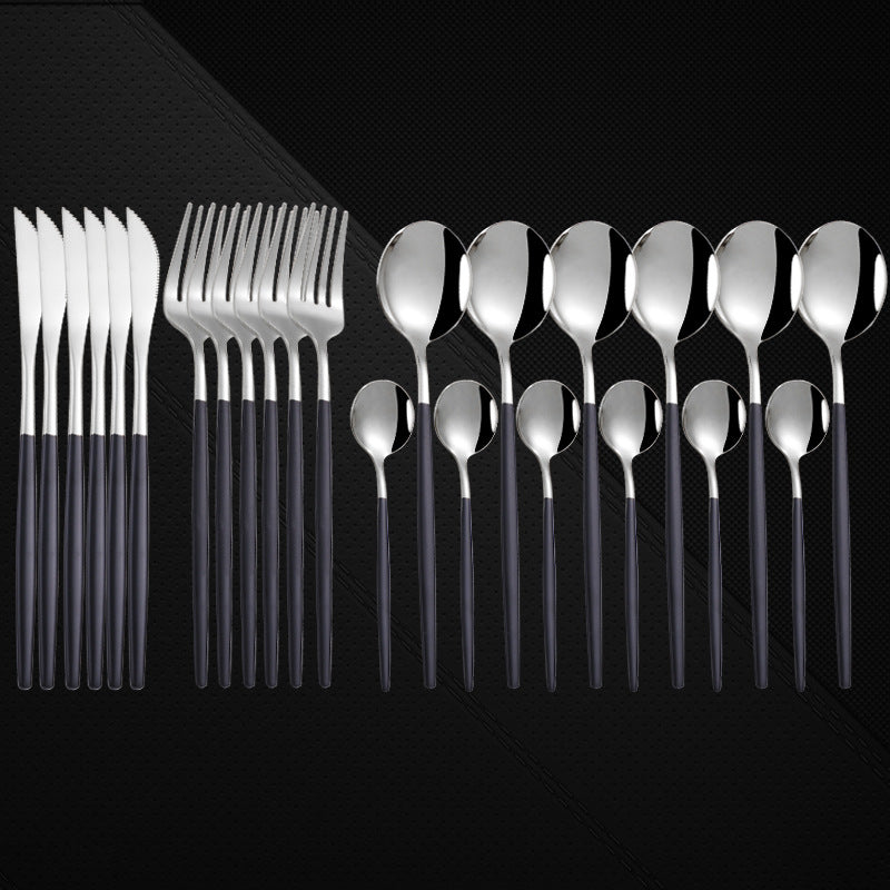 24-Piece Stainless Steel Western Spoon and Fork Set