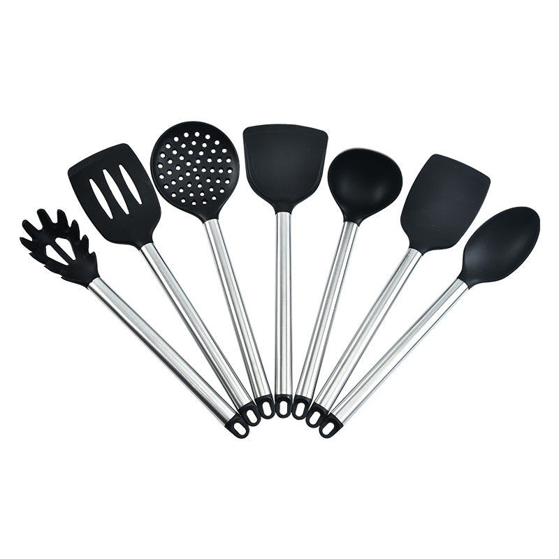 7-Piece Stainless Steel and Silicone Kitchen Utensil Set