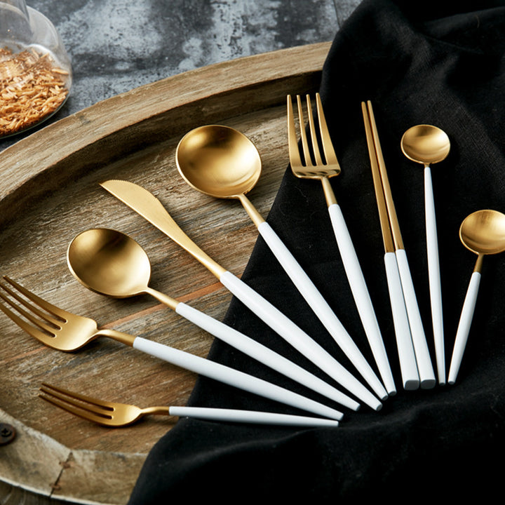 304 Stainless Steel Western Knife, Fork, and Spoon Set