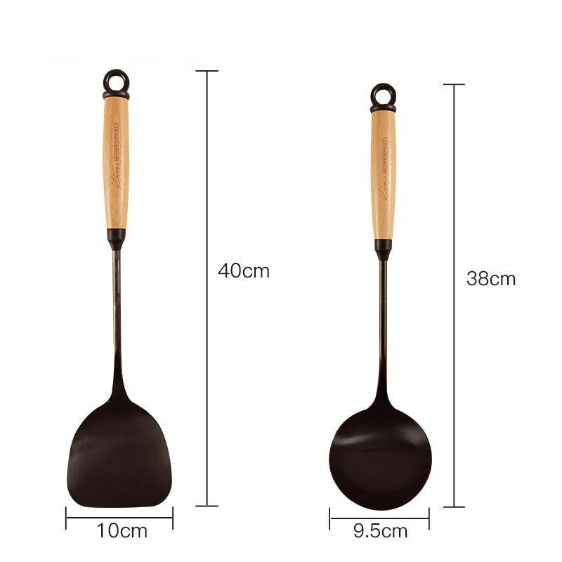 Household Kitchen Wooden Handle Cooking Utensil Set