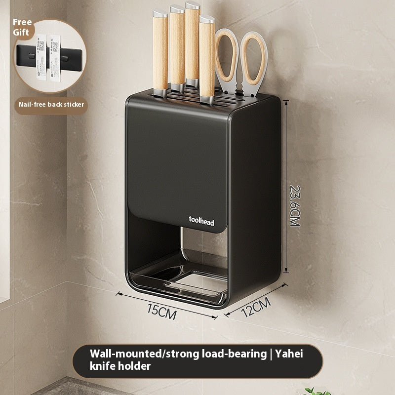 Gun Gray Kitchen Knife Storage and Holder Rack