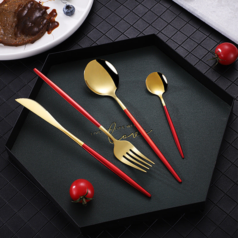 24-Piece Stainless Steel Western Spoon and Fork Set
