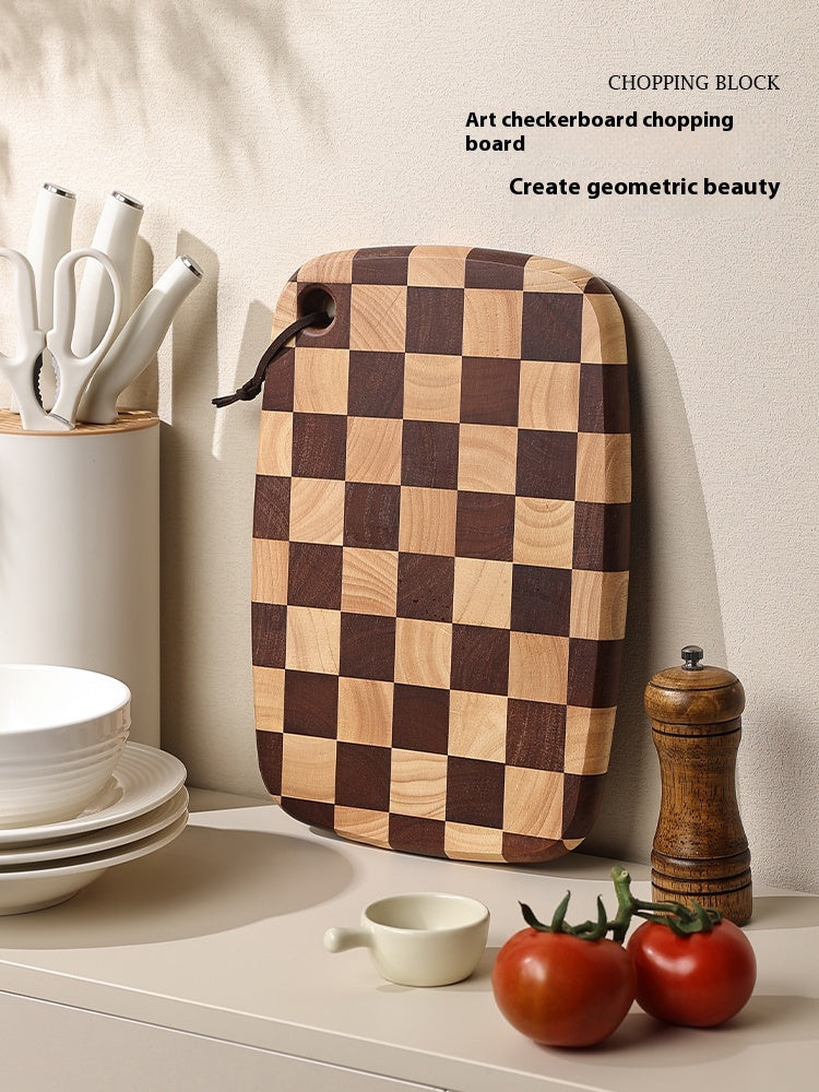 Acacia Wood Chessboard Grid Solid Cutting Board