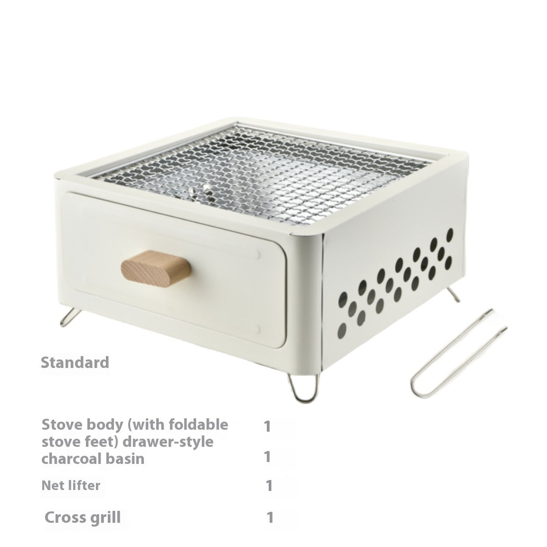 Square Outdoor Charcoal Barbecue Grill Oven