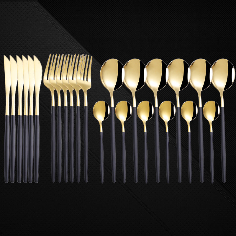 24-Piece Stainless Steel Western Spoon and Fork Set