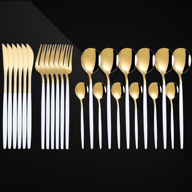 24-Piece Stainless Steel Western Spoon and Fork Set