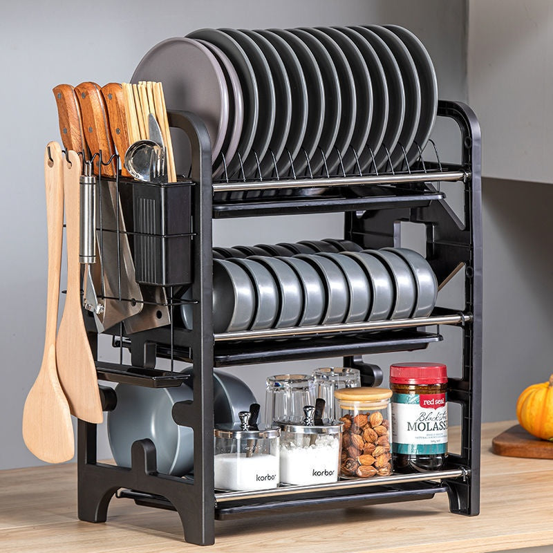 Multi-Functional Kitchen Storage Box for Bowls, Plates, and Cutlery