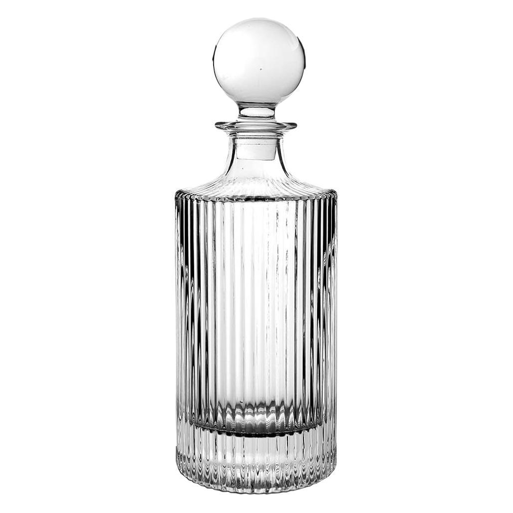 Crystal Whiskey Decanter and Glass Barware Set With Lid