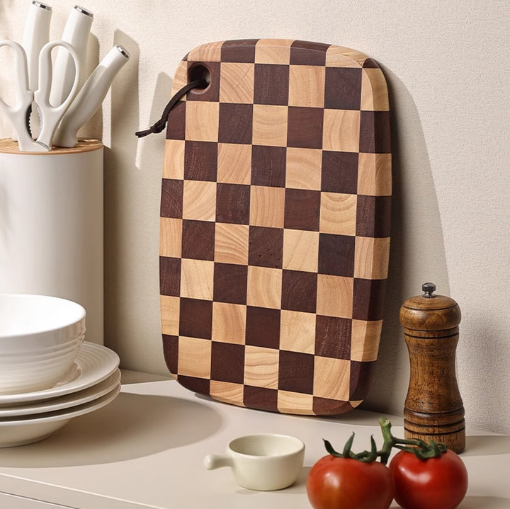 Acacia Wood Chessboard Grid Solid Cutting Board