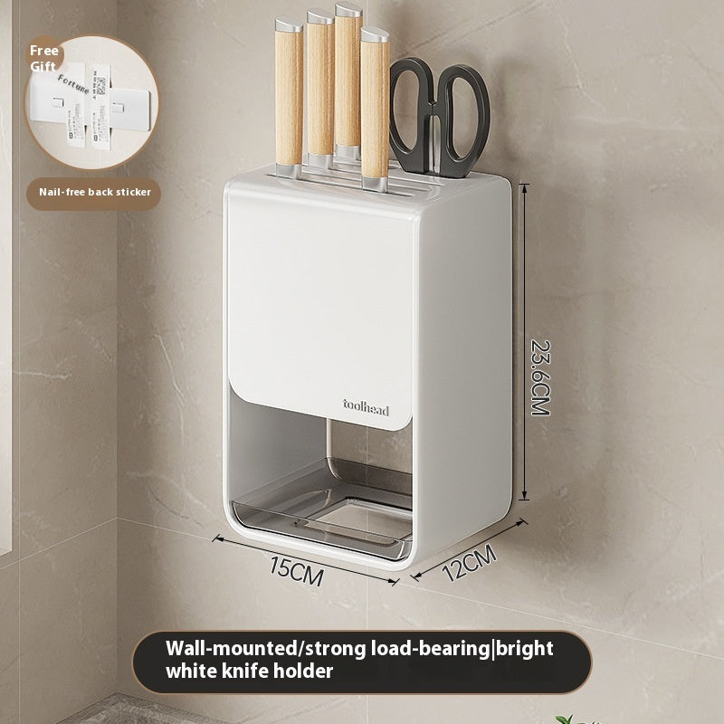Gun Gray Kitchen Knife Storage and Holder Rack