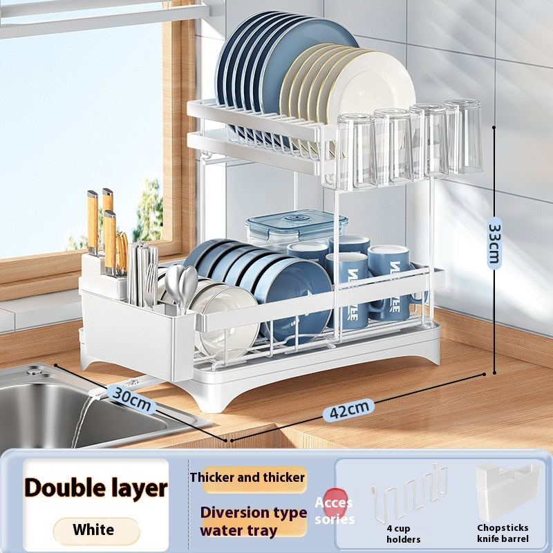 Kitchen Dish Drying and Storage Rack