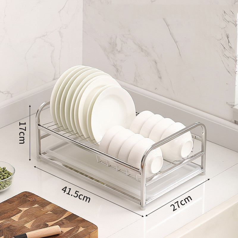 Kitchen Dishware Storage Rack with Drain and Cupboard Organizer