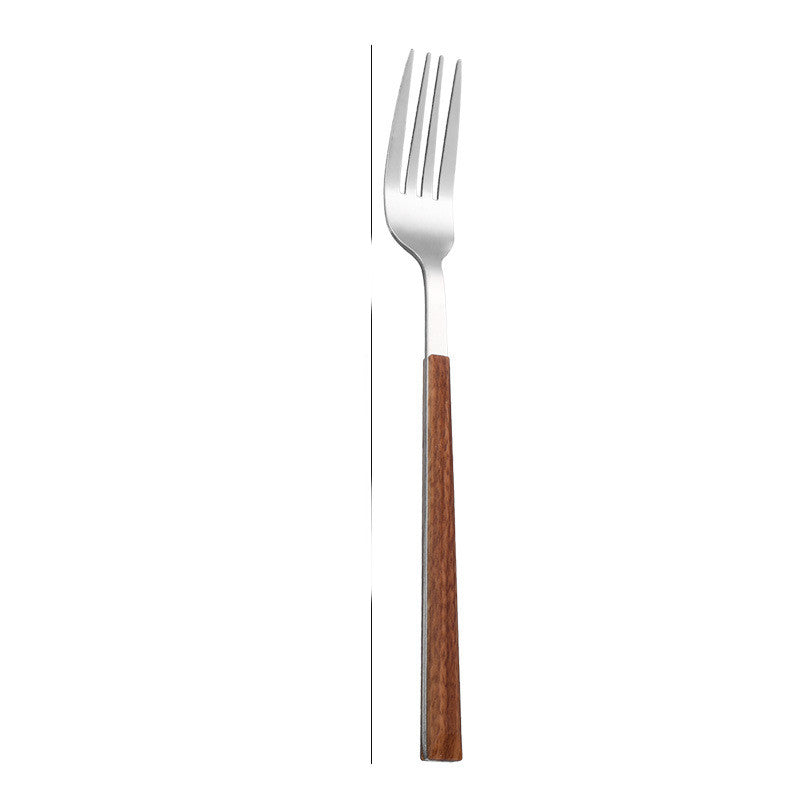 Stainless Steel Wood Grain Steak Spoon